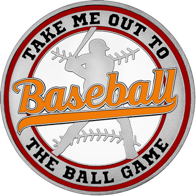 Orange "Baseball" with Maroon Outer Circular Borders